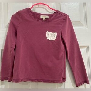 Matilda Jane Purple Long Sleeve Tee with Cream Pocket